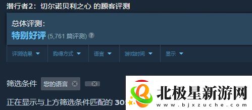 潜行者2Steam获“特别好评”